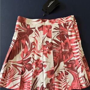 J.Lindeberg Red Skater Mini Skirt with Pleats